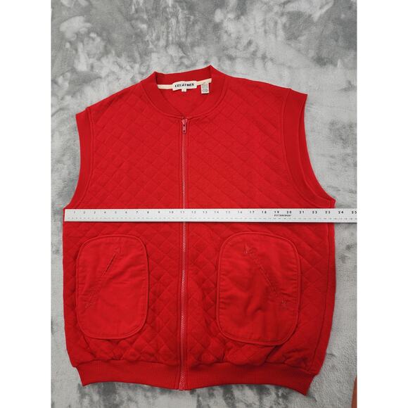 Vintage 80s Creators Quilted Sleeveless Full Zip Jacket Size L Red Oversized - Picture 6 of 8